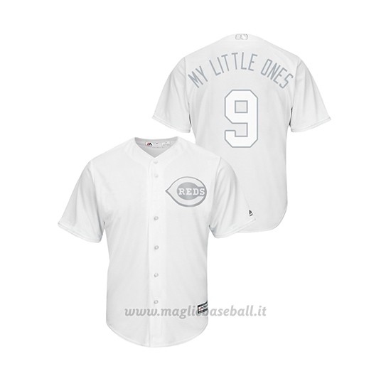 Maglia Baseball Hombre Cincinnati Reds 9 Jose Peraza 2019 Players Weekend My Little Ones Replica Bianco